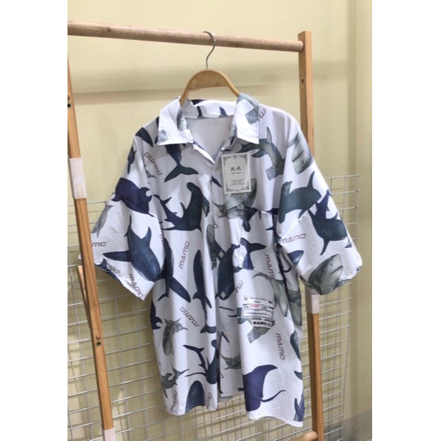 [Mã WASKT410K giảm 10K đơn 50K] [SIÊU NGẦU] Áo sơ mi CÁ MẬP phom to tay lỡ unisex cực ngầu sẵn kho (Sỉ từ 5sp bất kì) | BigBuy360 - bigbuy360.vn