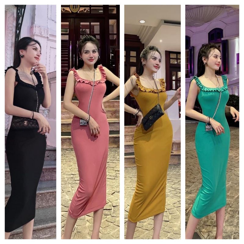 Váy 2 dây bèo ôm body