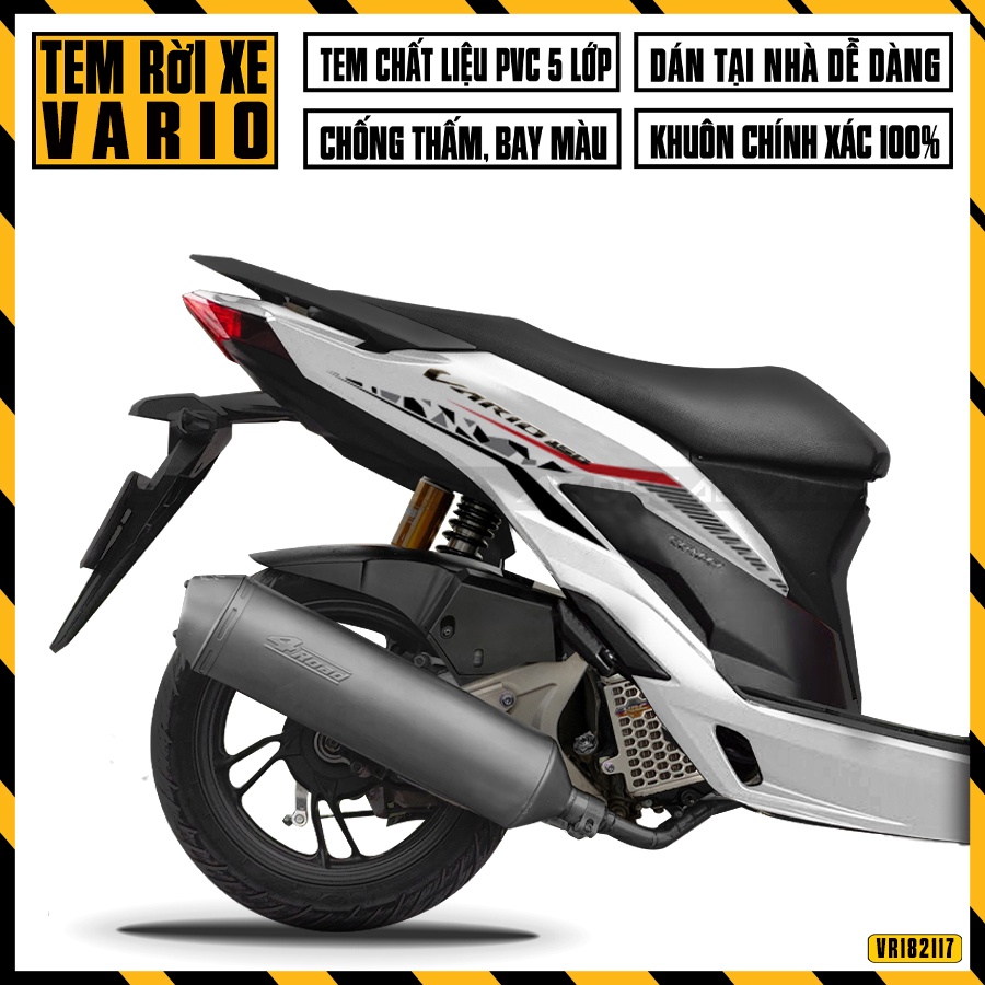 Tem Vario/Click Camo Độc Đáo | VR182117CM | Decal Cắt Sẵn Dễ Dán, Áp Dụng Nhiều Màu Xe Đỏ, Đen, Trắng