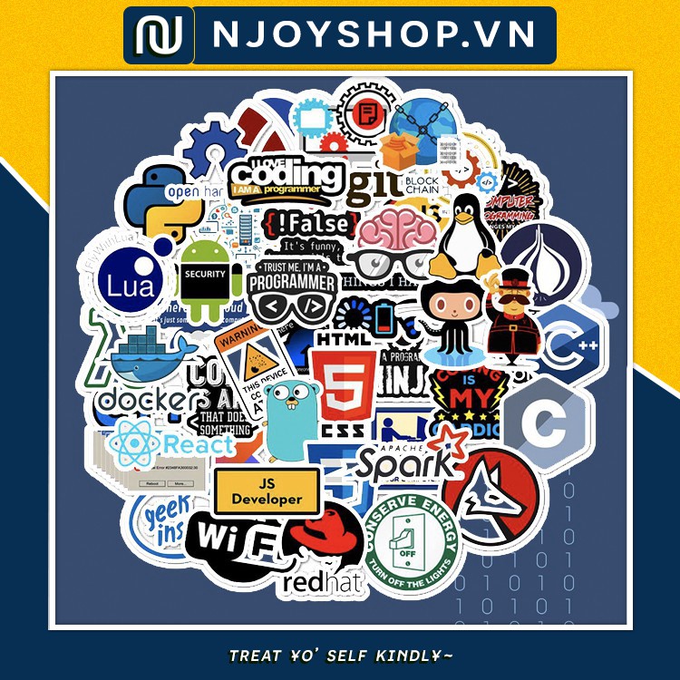 STICKER LẬP TRÌNH VIÊN DÁN NÓN BẢO HIỂM CHỐNG NƯỚC DÁN LAPTOP DÁN VALI  DÁN ĐIỆN THOẠI DÁN ĐÀN GUITAR DÁN LAPTOP