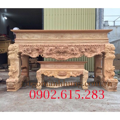 Bộ sập thờ gỗ gõ đỏ 1m98 chân 20, bộ bàn ghế phòng khách, salon, sofa