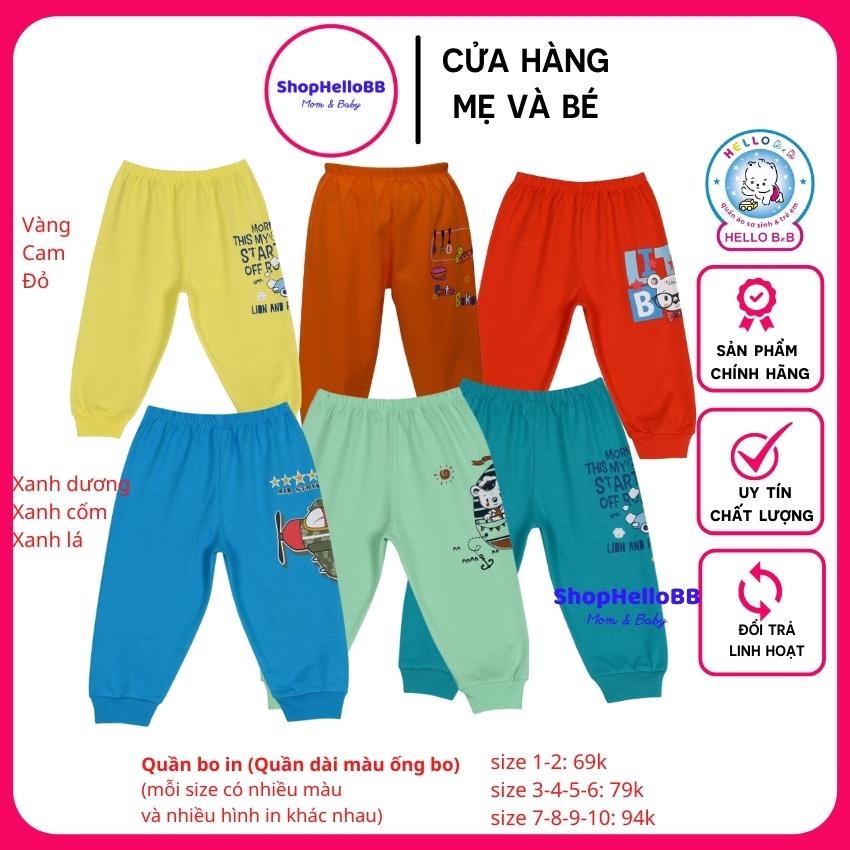 [Hello BB] size bé 6-35kg Quần bo in | Quần dài bo màu Hello B&B (Hình in giao ngẫu nhiên)