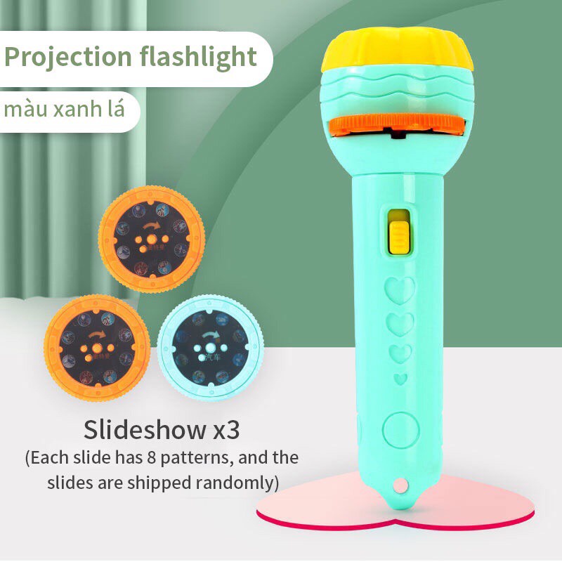 Đèn pin chiếu hình cho bé 80 hình động vật ngộ nghĩnh cho bé_Đồ chơi phát triển trí tuệ