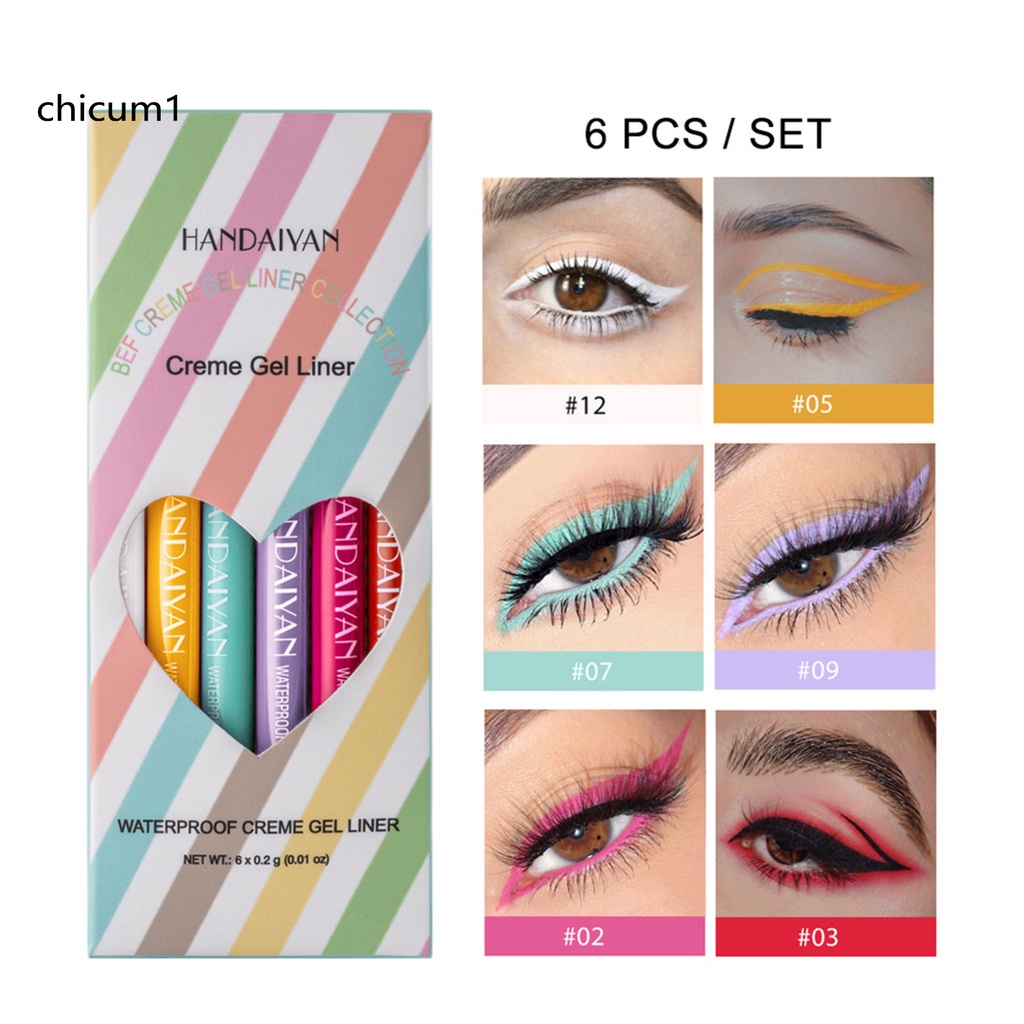 Set 6 gel kẻ mắt nhiều màu sắc thời trang
 | BigBuy360 - bigbuy360.vn