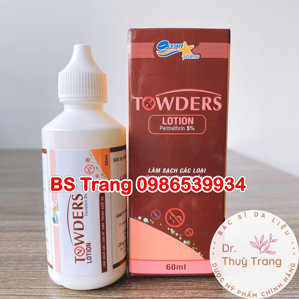 ✅  TOWDERS LOTION - Dung dịch loại sạch ghẻ, rận và các loại ký sinh trùng  60ml TOWDER lotion