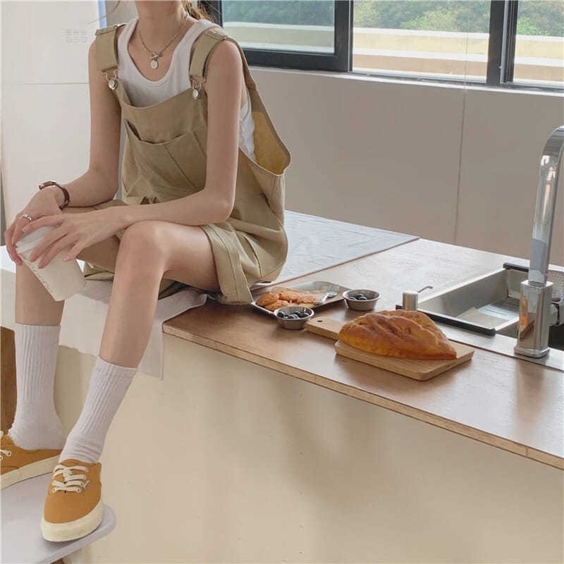 Quần Short Kaki Ống Rộng Lưng Cao Thời Trang Mùa Hè Cho Nữ