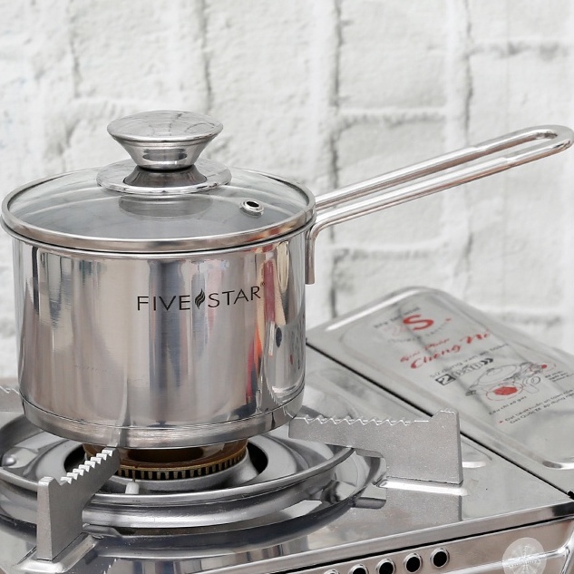 Quánh inox 3 đáy nắp kính Fivestar