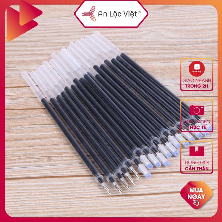 Set 20 ngòi Ruột Bút Bi Nước Gel 0.5mm Đầu Kim 3 màu Xanh - Đỏ - Đen
