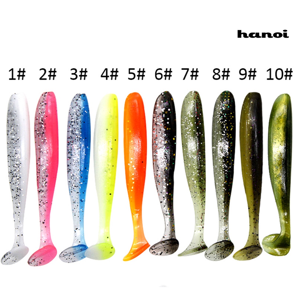 Set 20 mồi câu cá nhân tạo bằng silicon mềm 5.5cm màu dạ quang