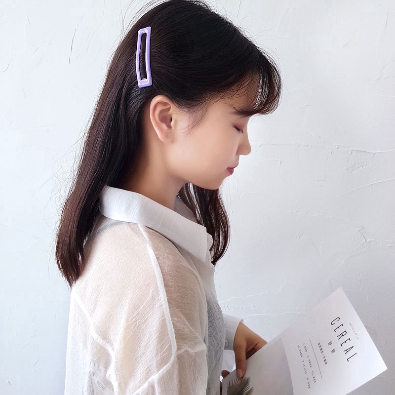 20 kẹp tóc kim loại hình vuông màu kẹo ngọt