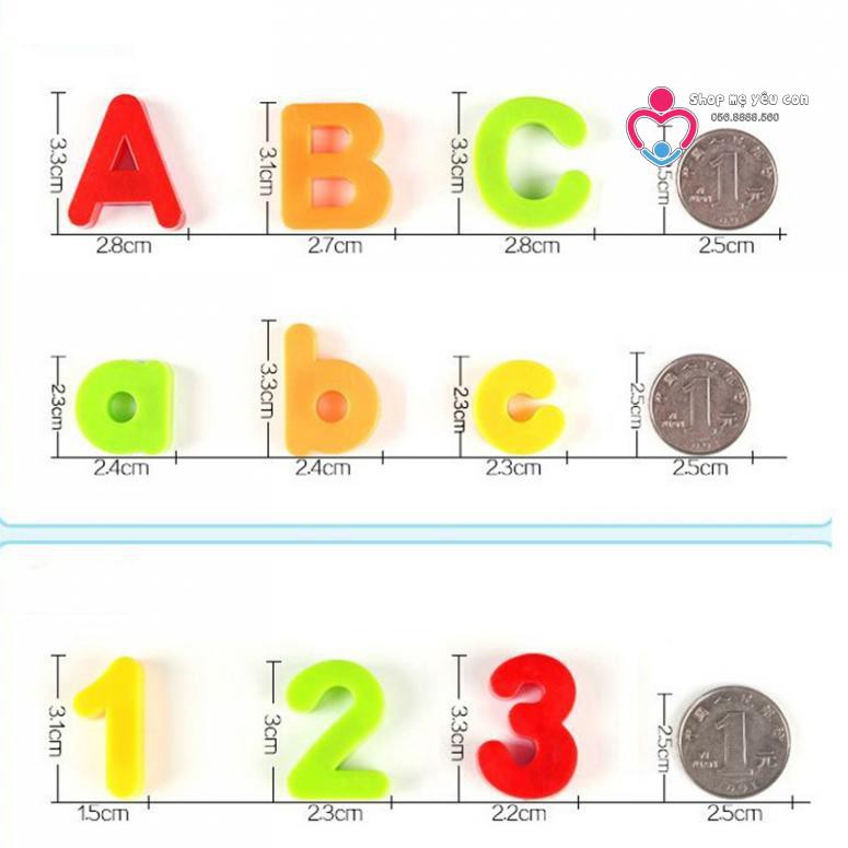 Bộ 80 Chữ Cái Và Số Có Nam Châm dính bảng từ, tủ lạnh Cho Bé Học Hỏi