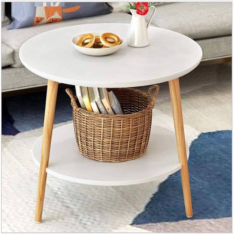 [SHIP HỎA TỐC]Bàn trà cafe 2 mặt bàn chân tròn phong cách hiện đại cao cấp.GP54