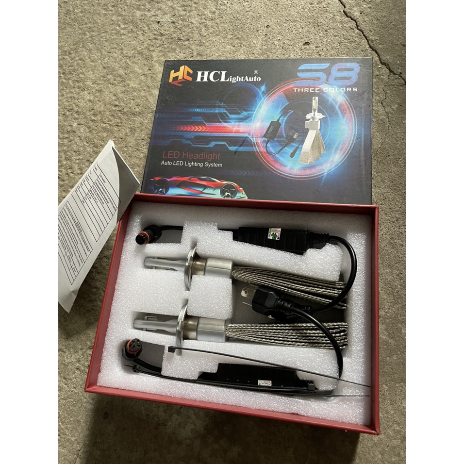 Đèn led s8 H4 H1 HCL 3 màu đèn pha xe oto