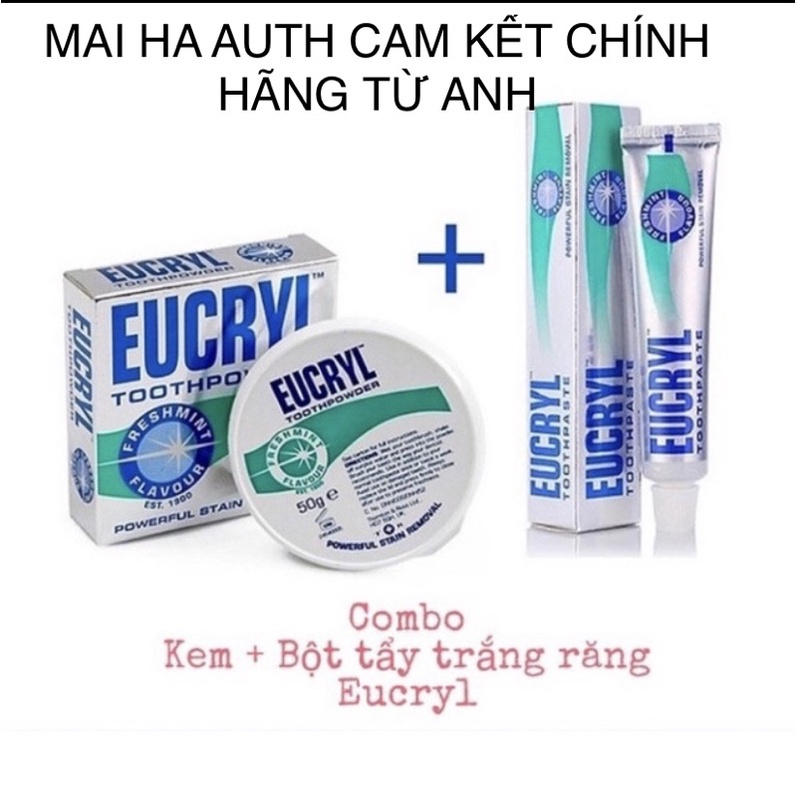 Combo kem đánh răng và bột làm trắng răng Eucryl