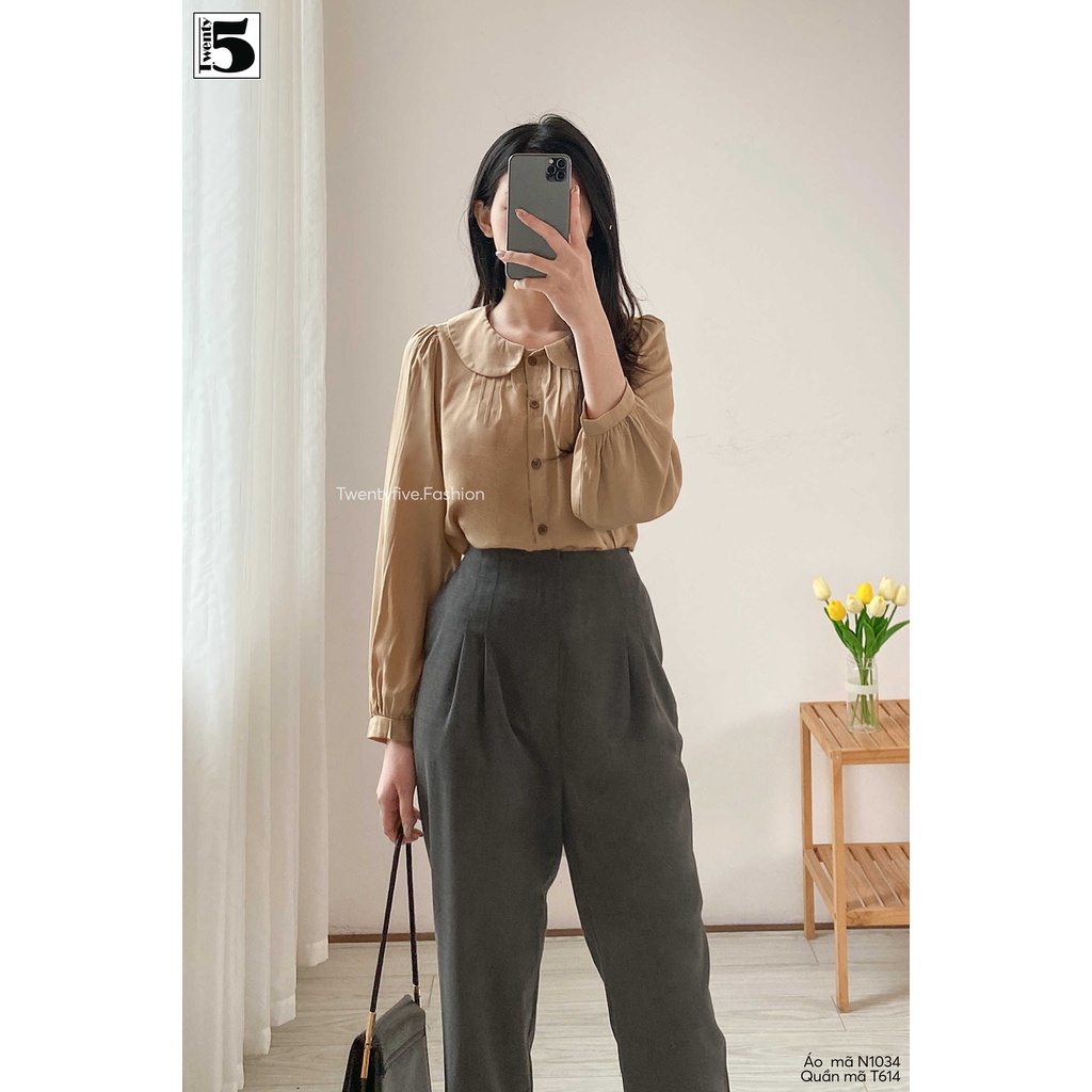 Quần baggy nữ công sở khóa moi Twentyfive T614