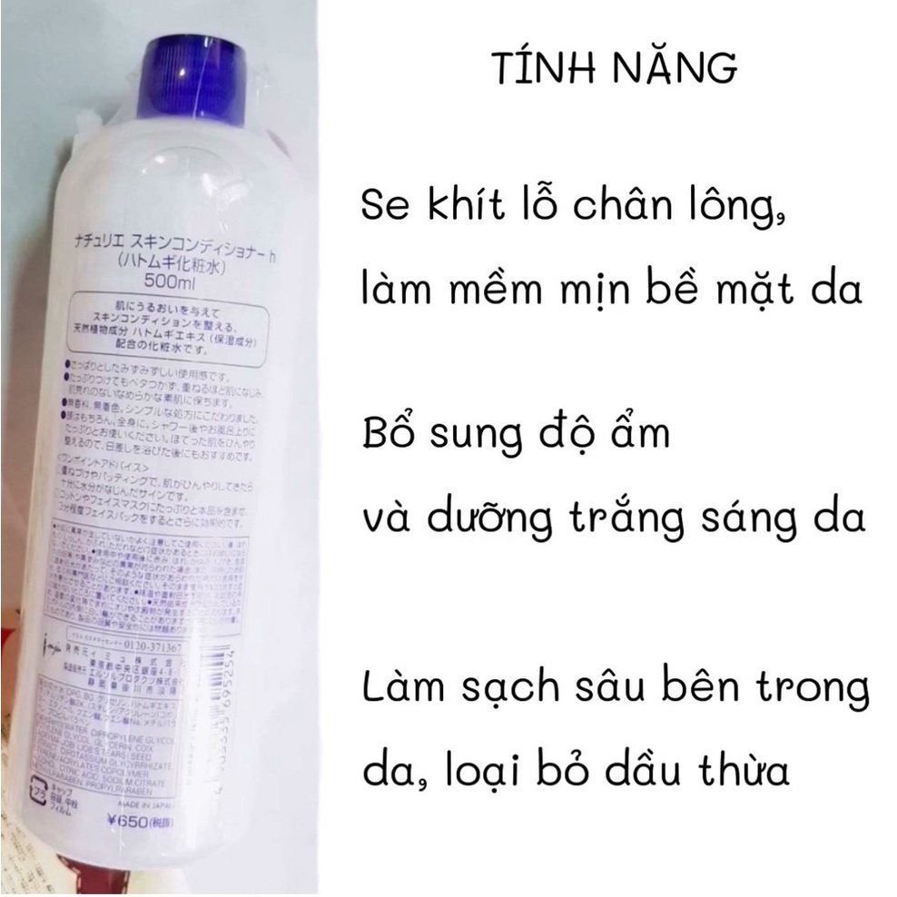 Nước hoa hồng Naturie Skin Conditioner Lotion Nhật Bản 500 ml