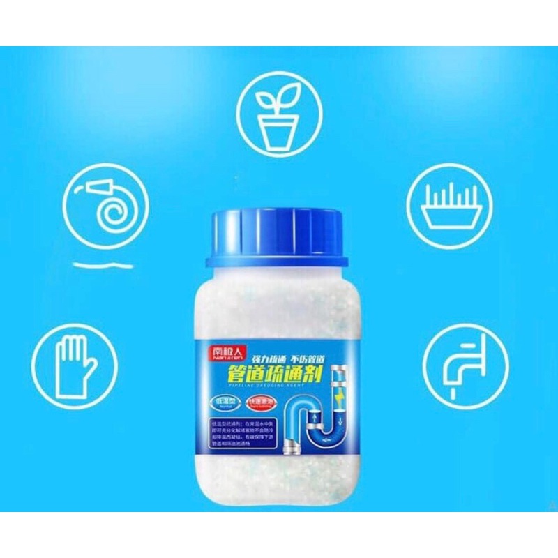 Bột thông tắc cống, đường ống nước, bồn cầu cực mạnh - nắp xanh