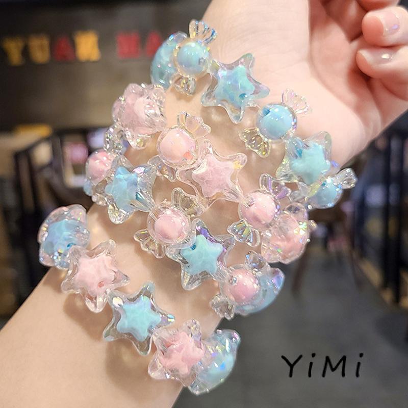Dây Buộc Tóc Cao Su Họa Tiết Ngôi Sao/Hoạt Hình Dễ Thương Cho Bé Gái
