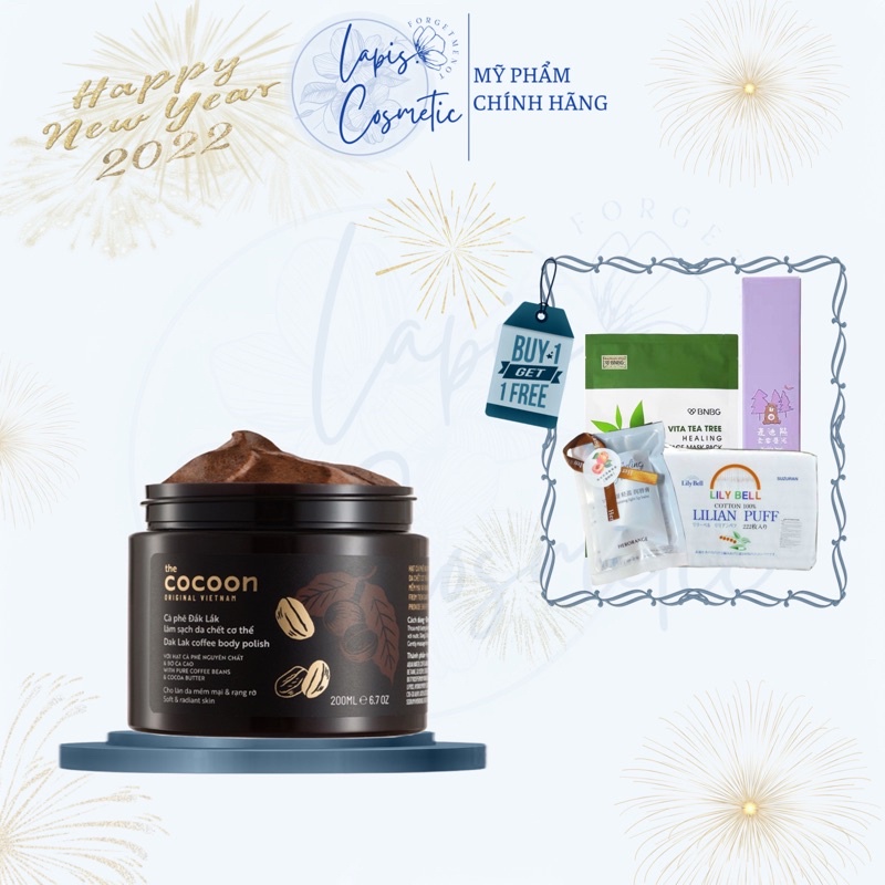 Tẩy da chết cho cơ thể chiết xuất từ Cà phê Đắk Lắk COCOON DakLak Coffee Body Polish 200ml
