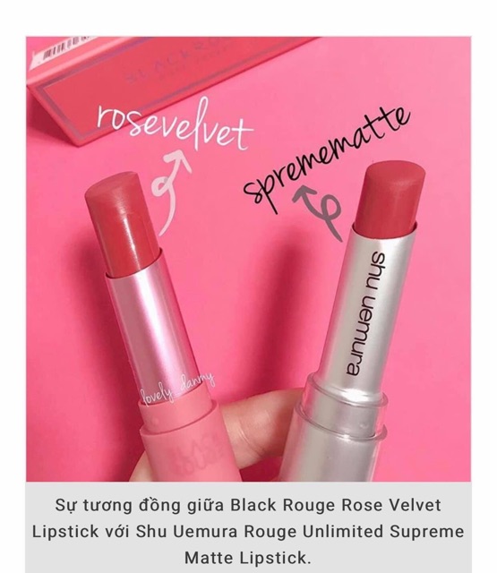 💋💋 Son Thỏi Siêu Mịn, Siêu Lì Black Rouge Rose Velvet Lipstick