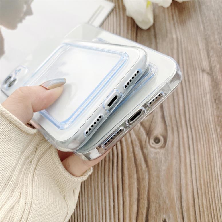 Ốp lưng iphone dạng ví thời trang tiện ích cute TRONG SUỐT CÓ KHAY ĐỂ ẢNH 7/7pl/8/8pl/x/xs/11/12/13/pro/max/Chinchincas