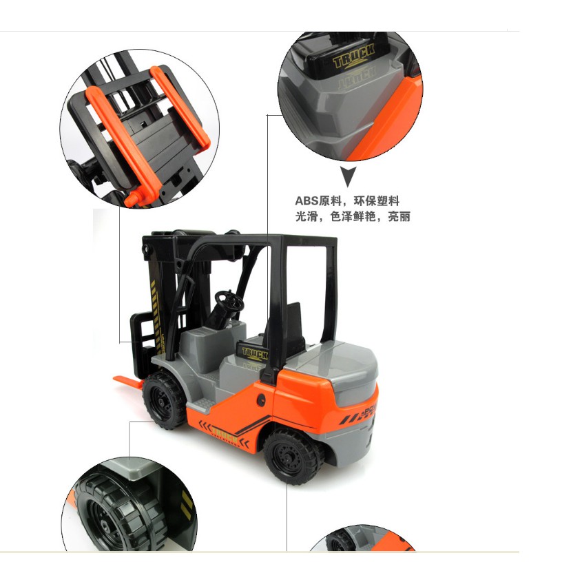 Mô hình Xe nâng đồ chơi trẻ em tỉ lệ 1:12 xe cỡ lớn chạy đà