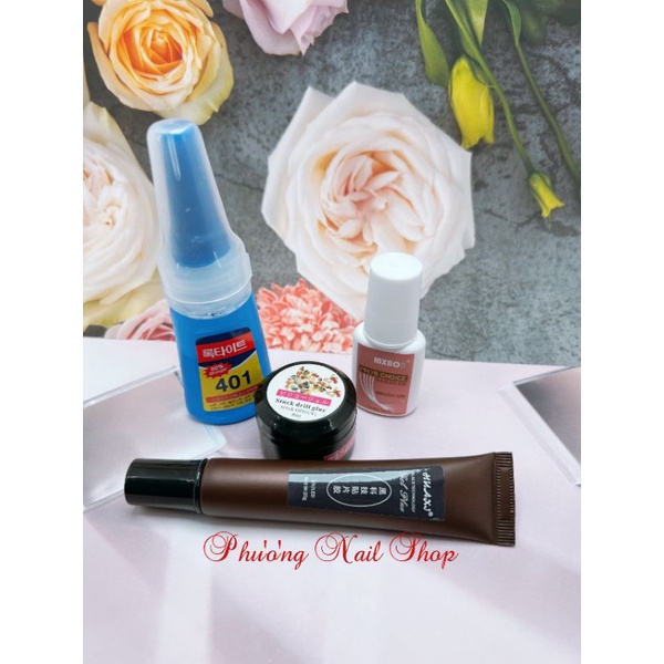 Phụ kiện làm móng. keo 401. mixbon. phá gel cocominmo. Dưỡng Viền OIL. gel úp móng. sáng đá...