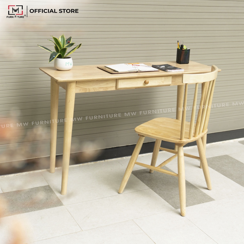 Bàn làm việc gỗ cao su cao cấp có hộc thương hiệu MW FURNITURE - Nội thất căn hộ