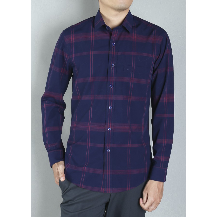 Áo Sơ mi dài tay nam Owen Bamboo Regularfit màu xanh tím - AR90508DT