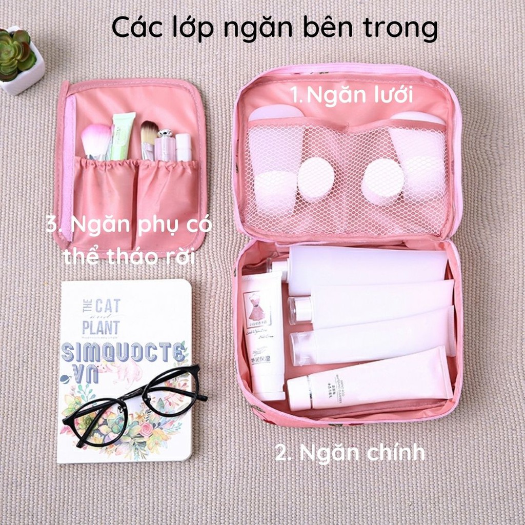 Túi đựng mỹ phẩm đồ trang điểm chống nước nhiều hoạ tiết TMP02