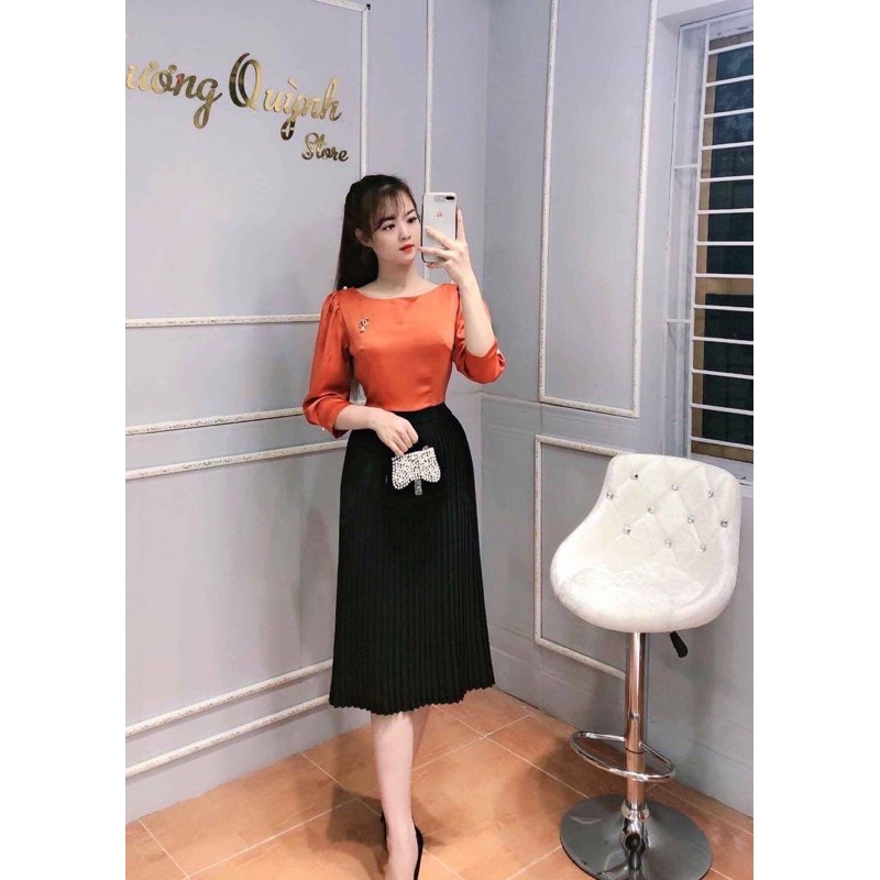 Váy liền Công sở , chân váy xếp ly | BigBuy360 - bigbuy360.vn