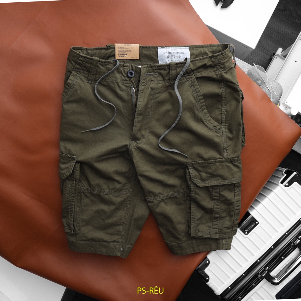 Quần Short Kaki Nam Túi Hộp 6 Túi Abercrombie & Fitch || Big Size 38-42 || 3 Màu