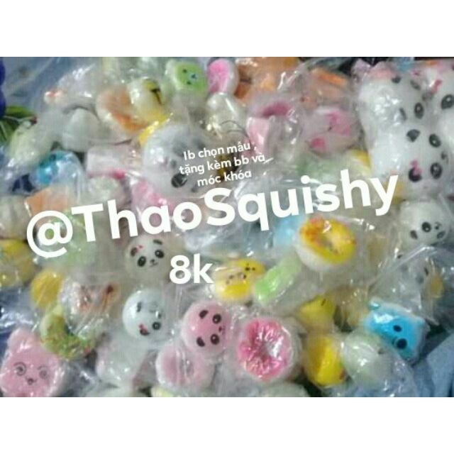 Squishy mini , [chọn mẫu ib shop lấy đúng] kèm bao bì và móc khóa