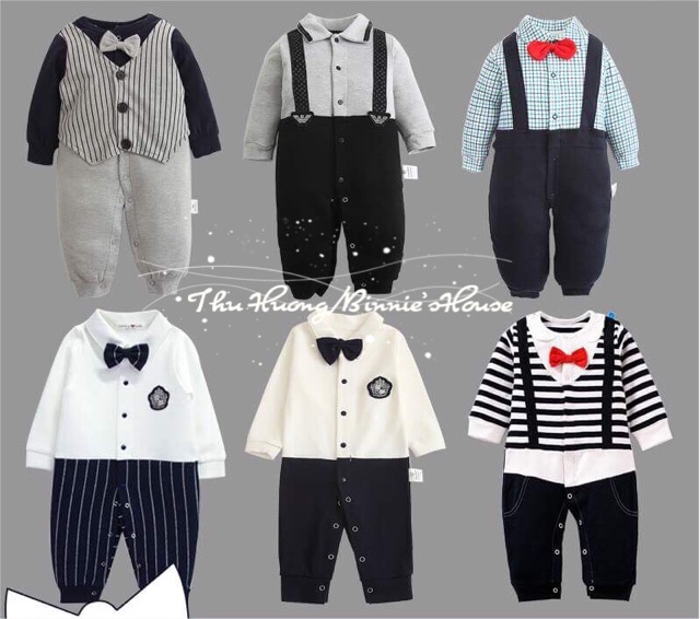 Body công tử cotton thu đông mềm mịn, set body cho bé trai