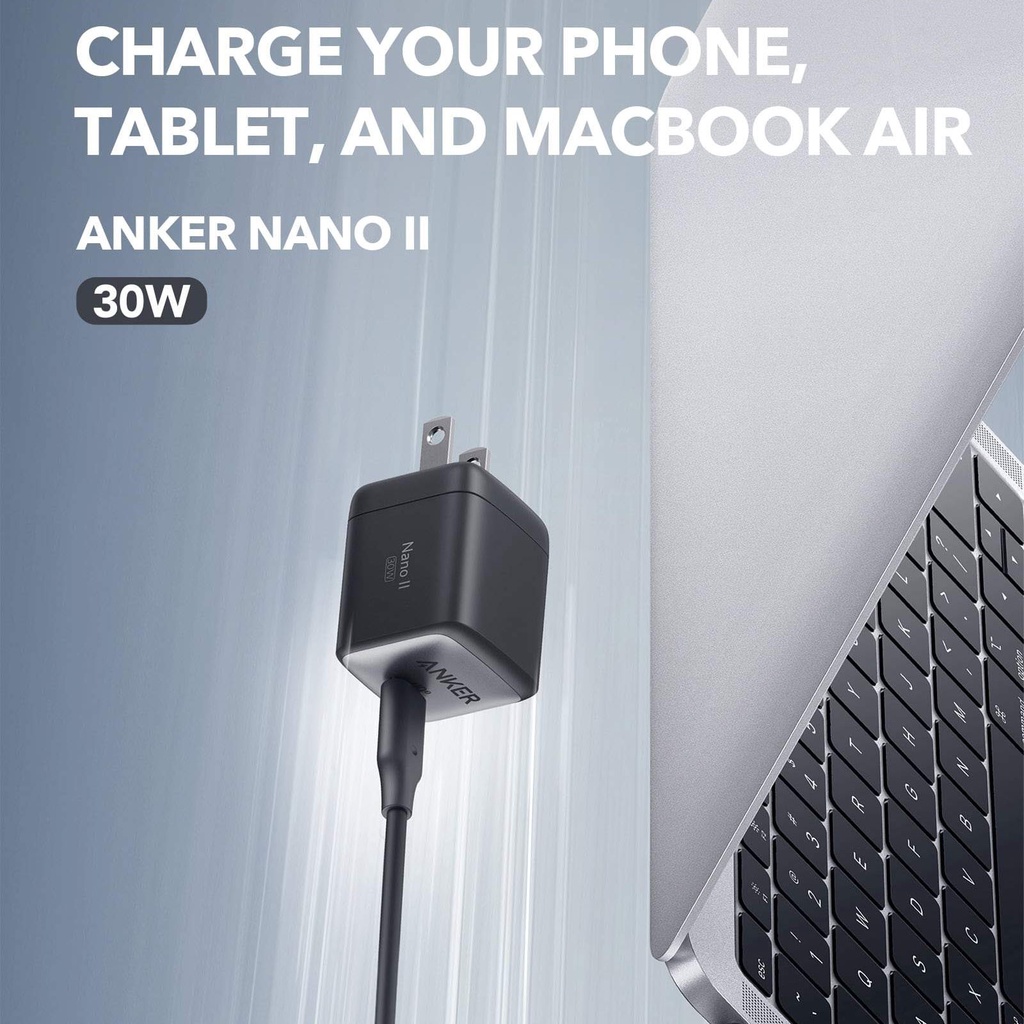 Sạc Anker PowerPort Nano 2 II 30W GaN Thế hệ 2 PPS  - Mã A2665 Sạc nhanh Iphone Siêu nhanh Samsung