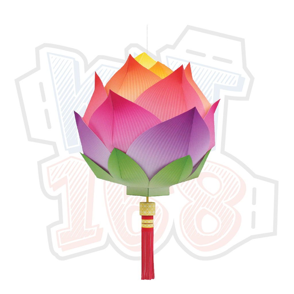 Mô hình giấy lồng đèn Hoa Sen Trung Thu Lotus Lantern