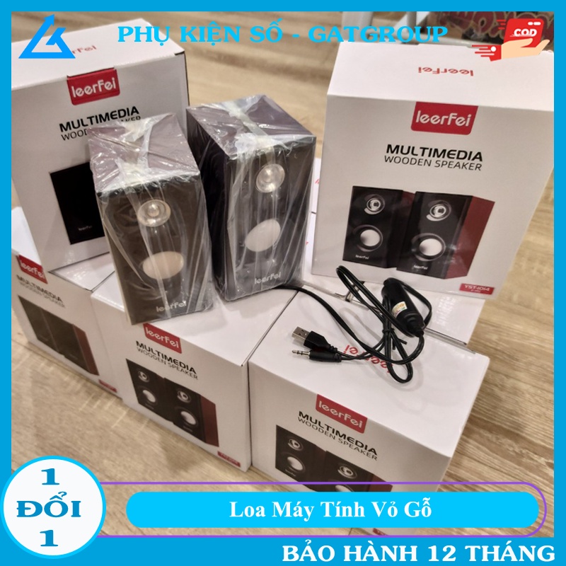 Loa máy tính để bàn mini vỏ gỗ giá rẻ âm thanh trong bass mạnh LGAT5