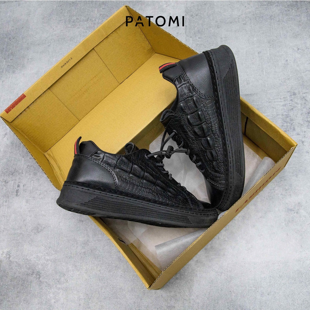 Giày thể thao nam da cá sấu cao cấp chính hãng PATOMI, giày sneaker nam phong cách công sở cho nam-G324