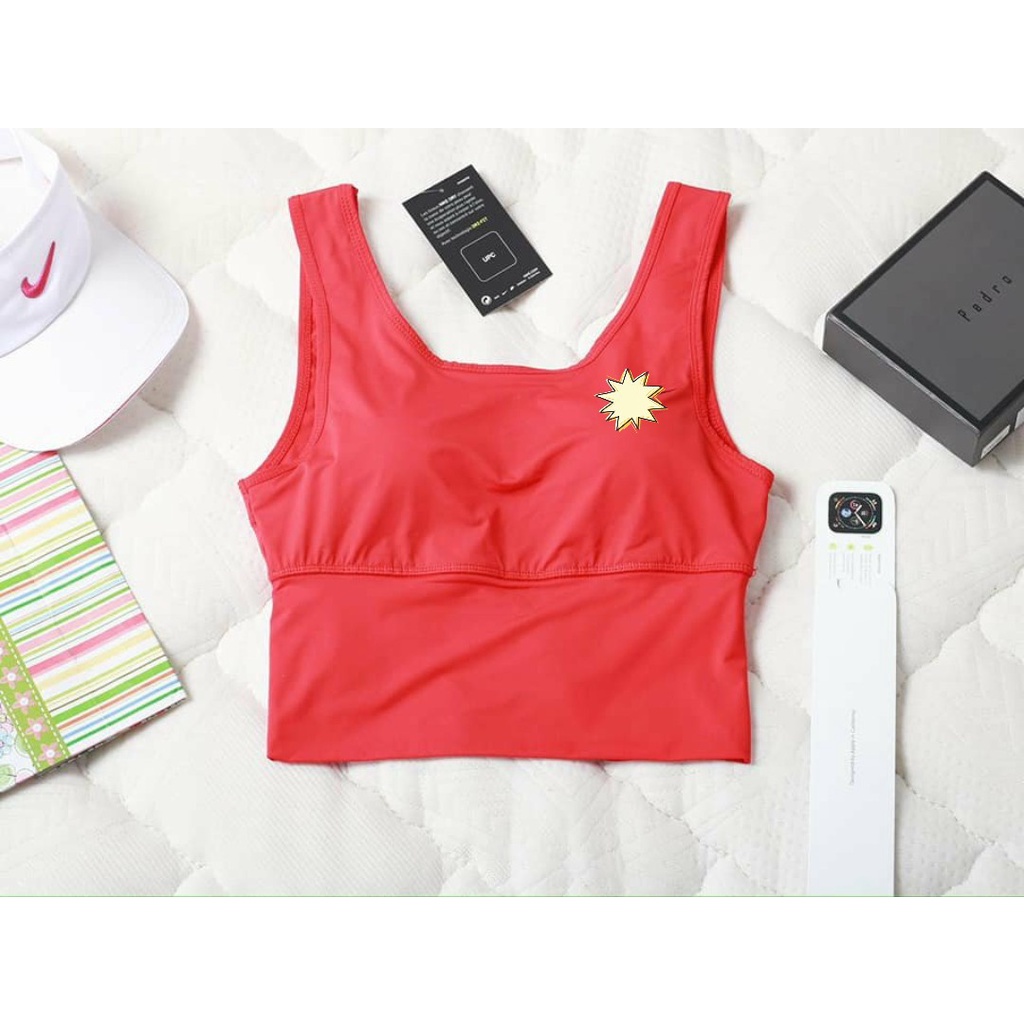 Áo bra thể thao nữ cổ tròn tập gym yoga earobic có kèm mút