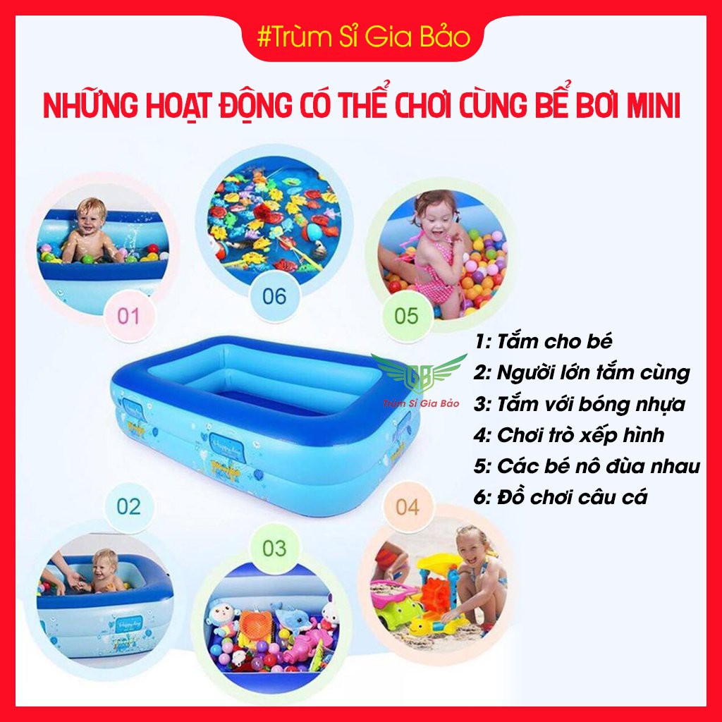 Bể bơi phao cho bé 3 tầng có đế chống trượt , bồn tắm 1m3 , 1m5 , 1m8 , 2m , 2m6 chất liệu pvc siêu dai , siêu bền.