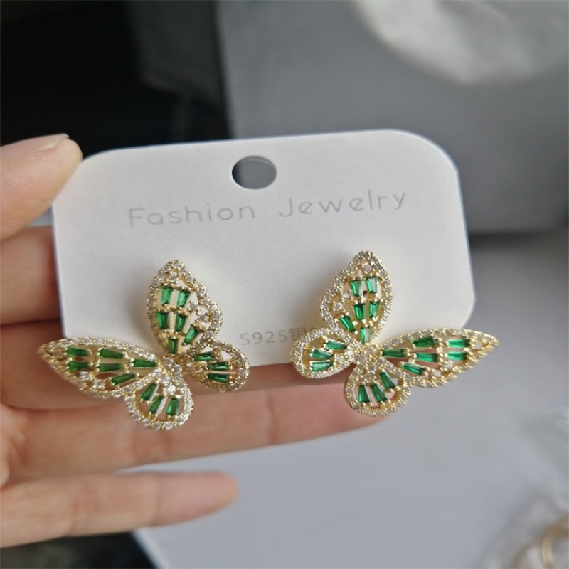 Bông Tai Hình Bướm Đính Đá zircon Thời Trang 2022 Cho Nữ