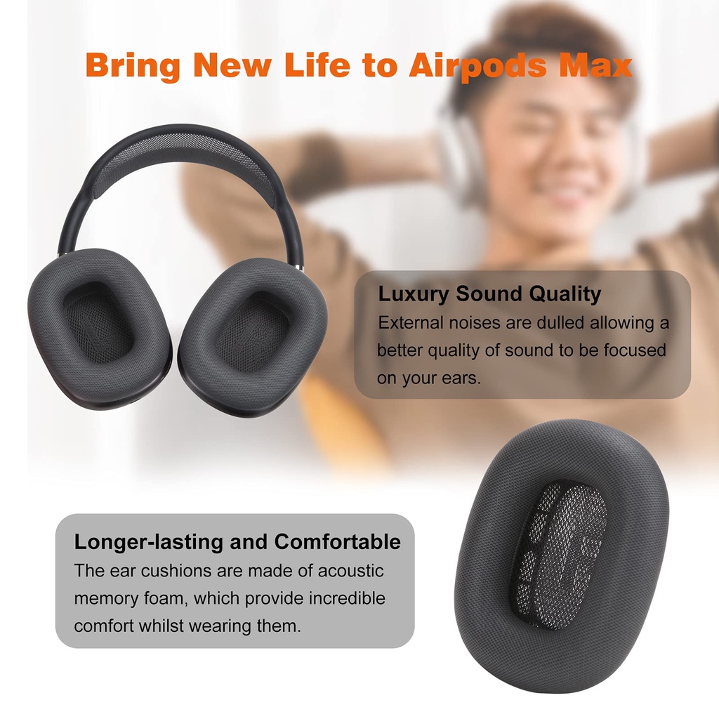 Đệm Tai Nghe Bằng Da Protein Thay Thế Cho Tai Nghe Apple AirPods Max