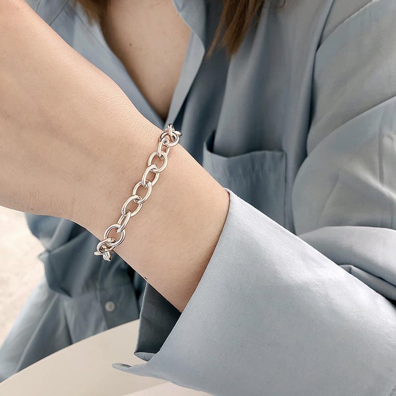 Vòng tay thép không gỉ dạng dây xích thời trang