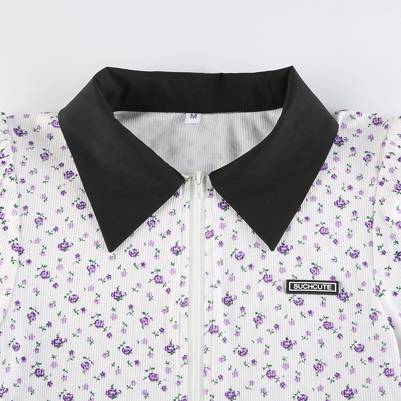 Áo Thun Tay Ngắn In Hoa Thời Trang Nữ Tính