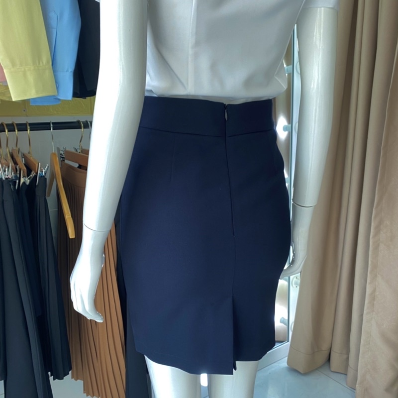 Chân váy công sở ôm HATOP xẻ sau thiết kế cơ bản vải tuyết mưa loại 1 màu đen, xanh đen có 1 túi trong CVOX205