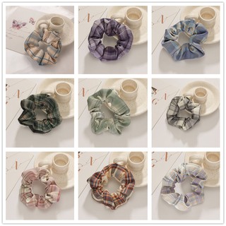 Dây cột tóc cao su co giãn phối họa tiết kẻ sọc thời trang cho nữ