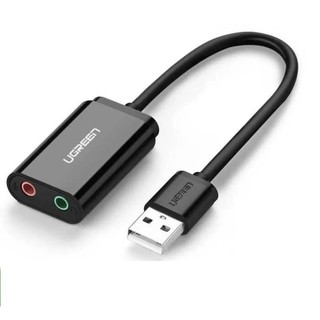 Cáp chuyển usb 2.0 ra sound 3.5mmr màu đen ugreen 30724 us205