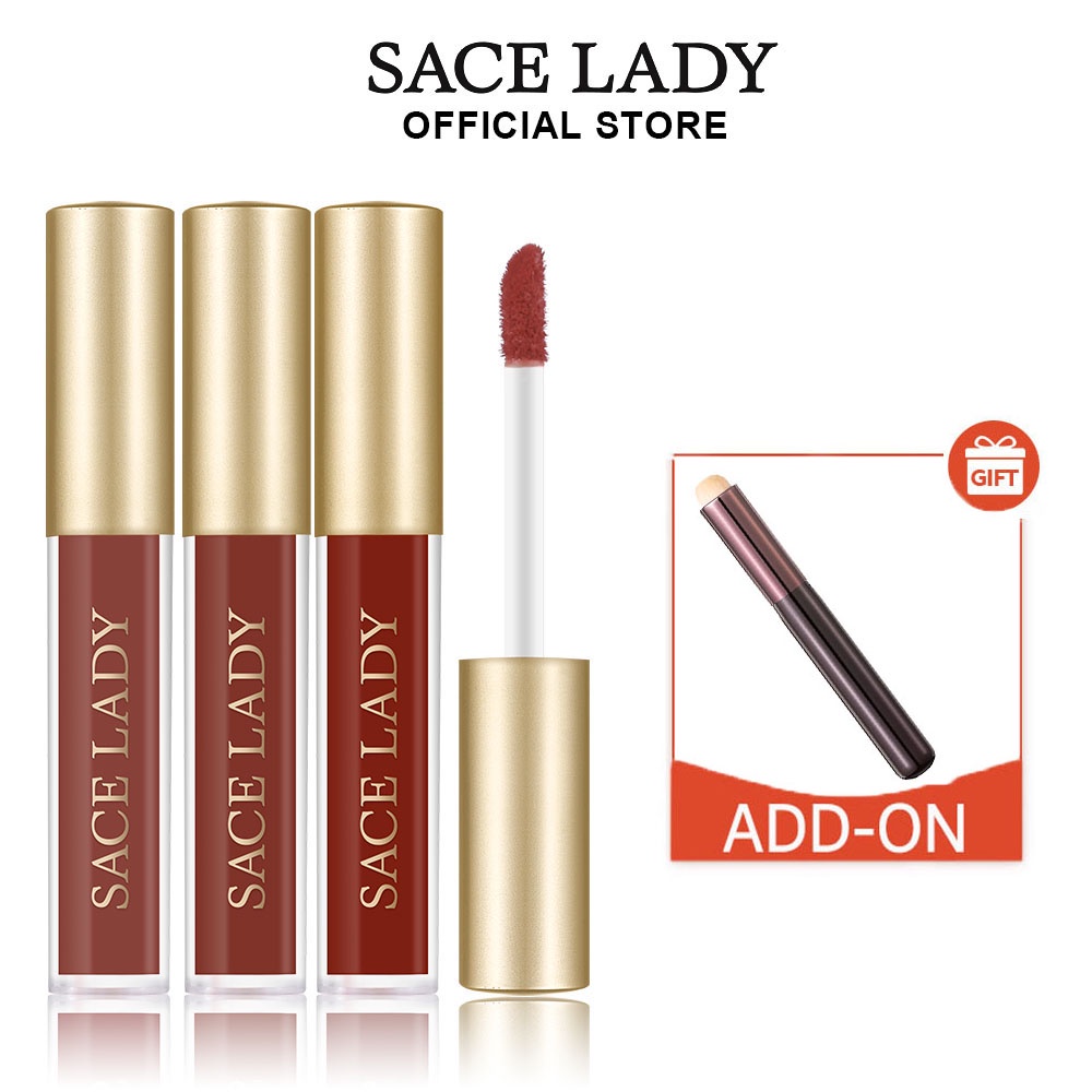 SACE LADY 3 cây Matte Son Môi Bộ Trang Điểm son Môi lì mini chống thấm nước 1.8ml*3