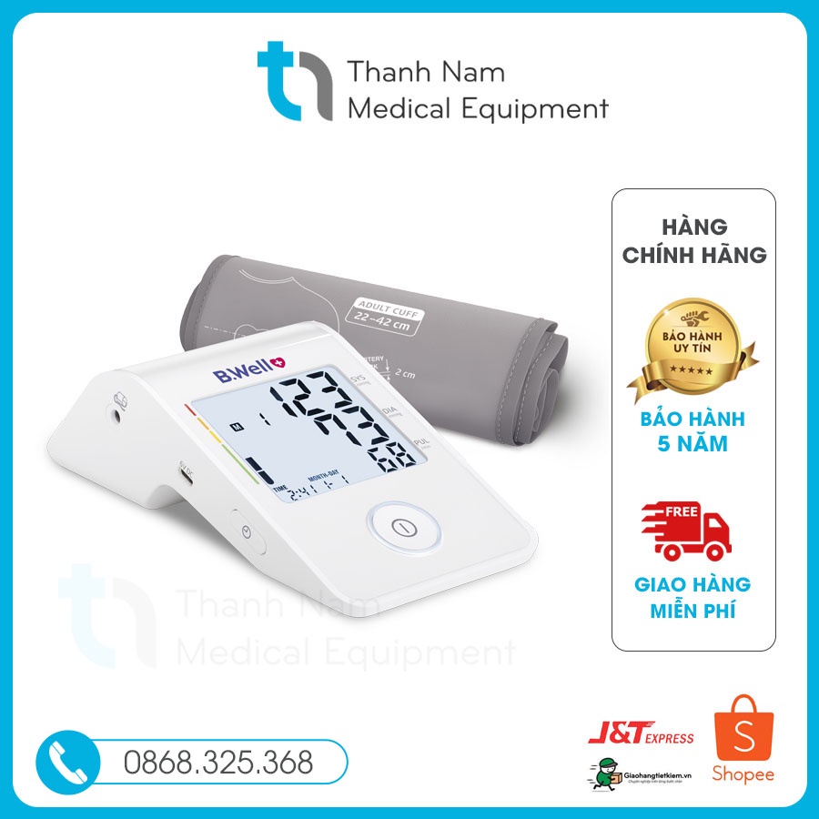 [Sản Xuất tại Thuỵ Sĩ] Máy đo huyết áp bắp tay Bwell Med-53  Bảo Hành 5 Năm