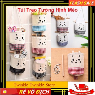 [SỈ=LẺ] Túi Treo Tường Mini Hình Mèo, Trang Trí Nhà Cửa, Chất Không Thấm Nước Đựng Đồ Tiện Dụng